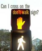 Can I cross on the don't walk sign?